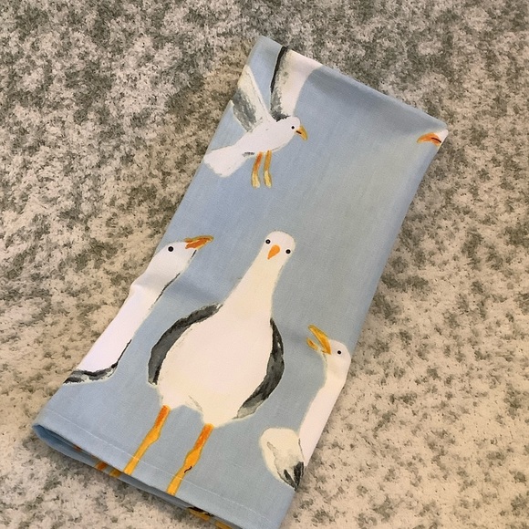 Stonewall Kitchen Seagull Bird Beach Kitchen Towel NWT Cotton 18x28” - Picture 13 of 14